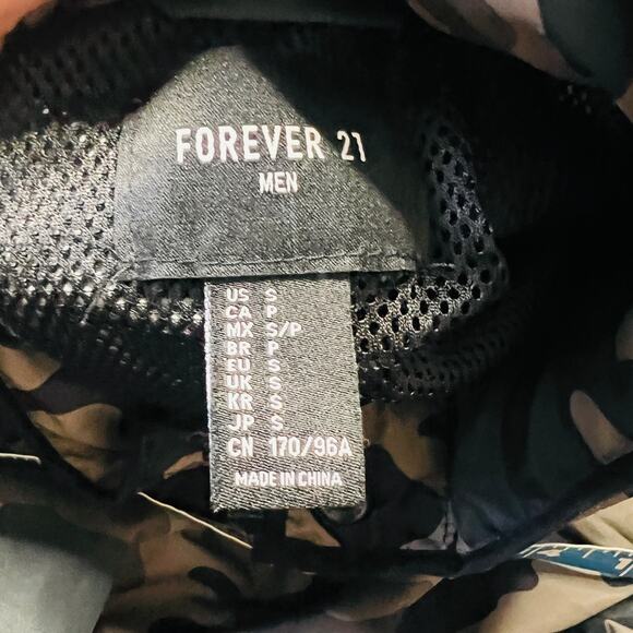 Y2K Forever 21 Jacket Size S Hooded Camouflage Pullover Windbreaker Military S - Picture 4 of 4